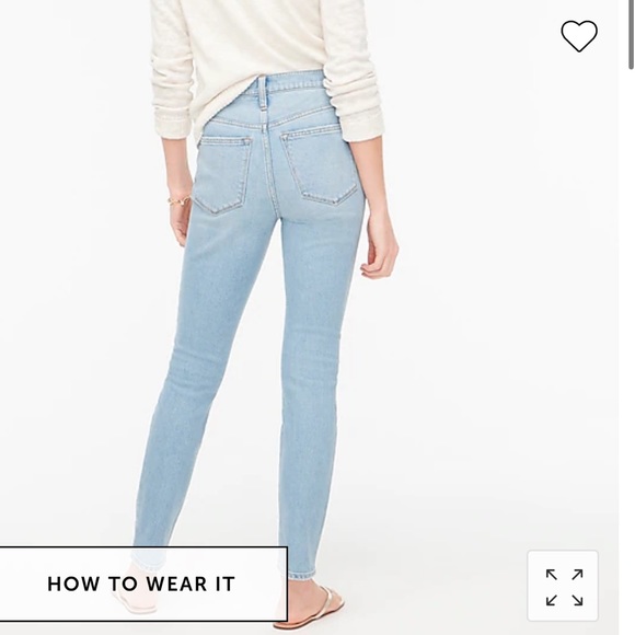 NEW! J.Crew 9” Mid Rise Skinny Jeans in All Day Stretch, Seaside Blue Wash - Picture 4 of 7